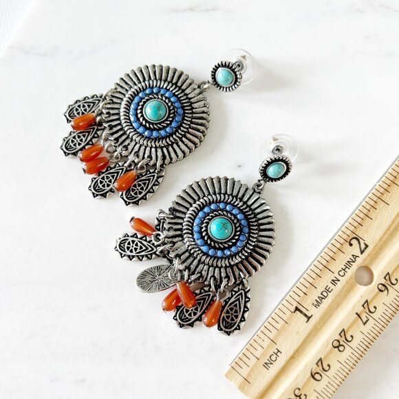 Free People In To The Wild Dangle Statement Earrings Western - Picture 4 of 4